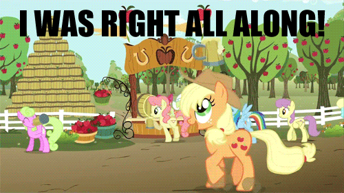 Size: 500x281 | Tagged: safe, edit, screencap, character:apple bloom, character:applejack, character:daisy, character:gala appleby, character:granny smith, character:parasol, character:pink lady, character:rainbow dash, species:earth pony, species:pegasus, species:pony, episode:the super speedy cider squeezy 6000, g4, my little pony: friendship is magic, animated, apple family member, cider, cup, cute, drinking, eyes closed, female, happy, holding, jackabetes, looking up, mare, mug