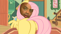 Size: 852x475 | Tagged: safe, edit, edited screencap, screencap, character:fluttershy, species:pegasus, species:pony, butt, charles barkley, female, flutterbutt, mare, photo, plot, youtube link