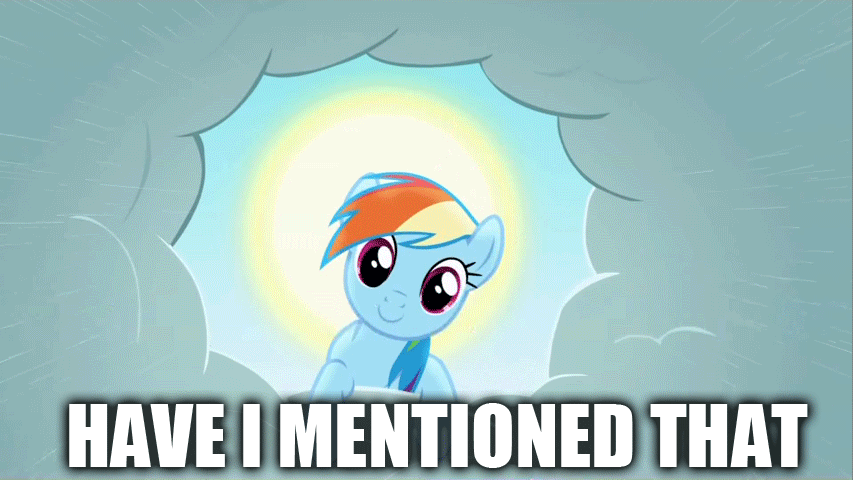 Size: 853x480 | Tagged: safe, edit, edited screencap, screencap, character:rainbow dash, episode:the ticket master, g4, my little pony: friendship is magic, animated, awesome, cloud, cute, dashabetes, eyes closed, female, image macro, looking at you, no u, open mouth, reaction image, smiling, solo, sun, talking, talking to viewer