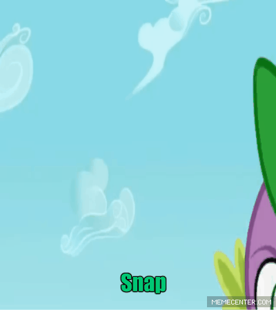 Size: 400x450 | Tagged: safe, edit, edited screencap, screencap, character:spike, episode:lesson zero, g4, my little pony: friendship is magic, animated, cropped, image macro, male, offscreen character, pov, solo, text, wrong aspect ratio
