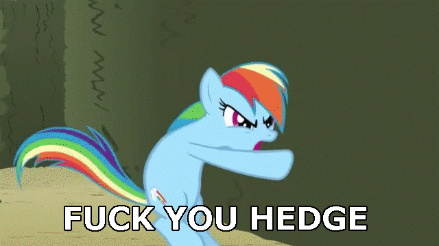 Size: 640x360 | Tagged: safe, edit, edited screencap, screencap, character:rainbow dash, species:pony, episode:the return of harmony, g4, my little pony: friendship is magic, animated, bipedal, boxing, fight, hedge, vulgar