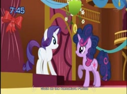 Size: 643x475 | Tagged: safe, edit, edited screencap, screencap, character:rarity, character:twilight sparkle, episode:friendship is magic, g4, my little pony: friendship is magic, caption, youtube caption