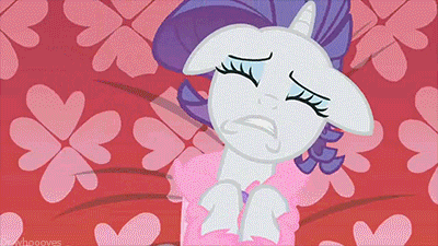 Size: 400x225 | Tagged: safe, edit, edited screencap, screencap, character:rarity, species:pony, species:unicorn, animated, book, bookshelf, clothing, crying, cucumber, female, food, glasses, mare, smiling, solo, wet, wet mane, wet mane rarity