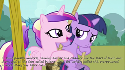 Size: 1280x720 | Tagged: safe, edit, edited screencap, screencap, character:princess cadance, character:shining armor, character:twilight sparkle, episode:a canterlot wedding, g4, my little pony: friendship is magic, duo, female, filly, filly twilight sparkle, insane pony thread, swing, swing set, teen princess cadance, younger