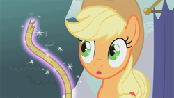 Size: 640x360 | Tagged: safe, edit, screencap, character:applejack, episode:boast busters, g4, my little pony: friendship is magic, magic, rope