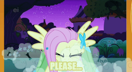 Size: 440x240 | Tagged: safe, edit, edited screencap, screencap, character:fluttershy, episode:the best night ever, g4, my little pony: friendship is magic, animated, clothing, dress, gala dress, hub logo, image macro