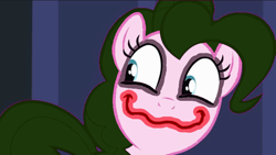 Size: 789x444 | Tagged: safe, edit, edited screencap, screencap, character:pinkie pie, equestria girls:equestria girls, g4, my little pony: equestria girls, my little pony:equestria girls, female, pinkie joker, solo, the joker, wavy mouth, why so serious?