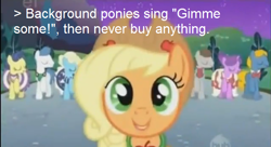 Size: 638x348 | Tagged: safe, edit, edited screencap, screencap, character:applejack, character:eclair créme, character:north star (g4), character:orion, character:perfect pace, character:star gazer, species:earth pony, species:pony, species:unicorn, episode:the best night ever, g4, my little pony: friendship is magic, background pony, bow tie, clothing, cute, dress, eyes closed, female, gala dress, grin, image macro, jackabetes, looking at you, male, mare, masquerade, masqueradorable, meme, meta, north star, open mouth, raised hoof, smiling, solo focus, stallion, the master
