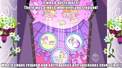 Size: 1010x567 | Tagged: safe, edit, edited screencap, screencap, character:discord, episode:the return of harmony, g4, my little pony: friendship is magic, disney, hercules, hub logo, puppet strings, song reference, stained glass, window