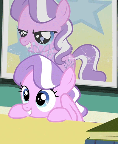 Size: 396x483 | Tagged: safe, edit, edited screencap, screencap, character:diamond tiara, episode:ponyville confidential, g4, my little pony: friendship is magic, animated, cute, diabetes, diamondbetes, female, image macro, let's be friends, solo, talking to viewer