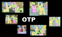 Size: 1260x748 | Tagged: safe, edit, edited screencap, screencap, character:daisy, character:goldengrape, species:pony, ship:daisygrape, exploitable meme, female, male, mare, otp, ponies standing next to each other, shipping, stallion, straight