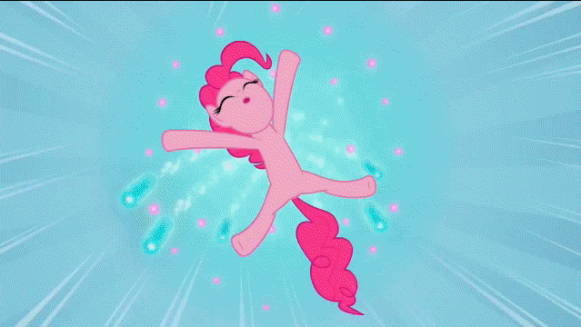 Size: 639x360 | Tagged: safe, edit, edited screencap, screencap, character:pinkie pie, episode:a friend in deed, g4, my little pony: friendship is magic, animated, eyes closed, female, fireworks, loop, reversed, solo