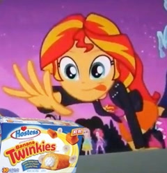 Size: 371x386 | Tagged: safe, edit, edited screencap, screencap, character:sunset shimmer, equestria girls:equestria girls, g4, my little pony: equestria girls, my little pony:equestria girls, cropped, food, meme, solo focus, sunset shimmer reaching for things, tongue out, twinkies