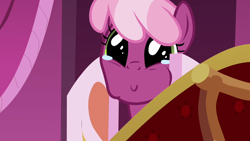 Size: 1280x720 | Tagged: safe, edit, edited screencap, screencap, character:cheerilee, episode:hearts and hooves day, g4, my little pony: friendship is magic, crying, faec, female, happy, reaction image, solo, squishilee, squishy, squishy cheeks