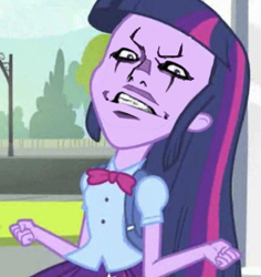 Size: 567x600 | Tagged: safe, edit, edited screencap, screencap, character:twilight sparkle, equestria girls:equestria girls, g4, my little pony: equestria girls, my little pony:equestria girls, cropped, exploitable meme, face, female, king of fighters, krizalid, snk, solo, twiscream