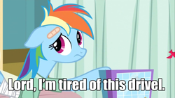 Size: 1920x1080 | Tagged: safe, edit, edited screencap, screencap, character:rainbow dash, episode:read it and weep, g4, my little pony: friendship is magic, battleship, female, floppy ears, image macro, sam and max, solo