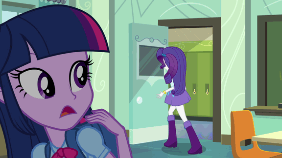 Size: 576x324 | Tagged: safe, edit, edited screencap, screencap, character:rarity, character:twilight sparkle, character:twilight sparkle (alicorn), species:alicorn, species:pony, equestria girls:equestria girls, g4, my little pony: equestria girls, my little pony:equestria girls, animated, gif, harry partridge, no face, the justin bieber show