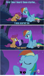 Size: 1920x3300 | Tagged: safe, edit, edited screencap, screencap, character:rainbow dash, character:scootaloo, species:pegasus, species:pony, comic, female, filly, mare, scootabuse, scootalove denied, screencap comic
