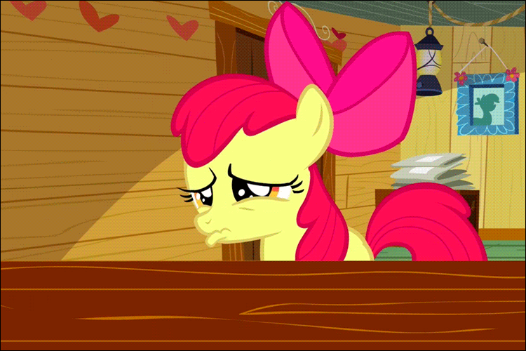 Size: 750x500 | Tagged: safe, edit, edited screencap, screencap, character:apple bloom, episode:hearts and hooves day, g4, my little pony: friendship is magic, animated, facedesk, female, loop, reversed, solo
