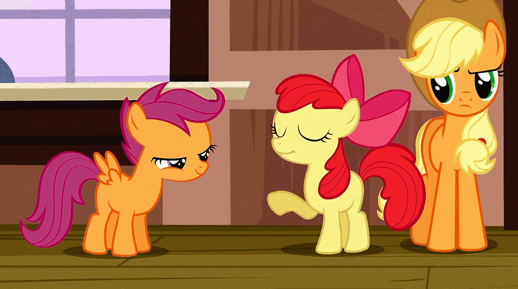 Size: 1024x571 | Tagged: safe, edit, edited screencap, screencap, character:apple bloom, character:applejack, character:scootaloo, character:sweetie belle, species:earth pony, species:pegasus, species:pony, species:unicorn, episode:lesson zero, episode:one bad apple, g4, my little pony: friendship is magic, animated, atomic rainboom, boom, cutie mark crusaders, death, explosion, eyes closed, female, filly, horn, horngasm, mare, oh shit, orgasm, rainbow nuke, self-destruct, sparking horn, sparks, wide eyes