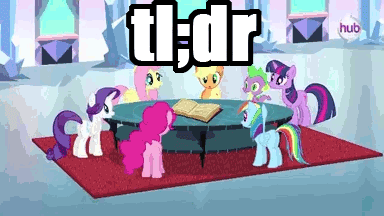 Size: 384x216 | Tagged: safe, edit, edited screencap, screencap, character:applejack, character:fluttershy, character:pinkie pie, character:rainbow dash, character:rarity, character:spike, character:twilight sparkle, episode:the crystal empire, g4, my little pony: friendship is magic, spoiler:s03, animated, didn't read, hub logo, mane seven, mane six, singing, the ballad of the crystal empire, tl;dr