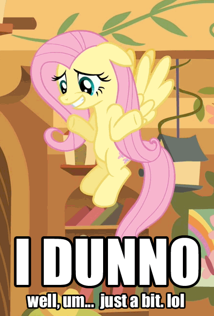 Size: 440x650 | Tagged: safe, edit, edited screencap, screencap, character:fluttershy, episode:hurricane fluttershy, g4, my little pony: friendship is magic, animated, cropped, female, floating, floppy ears, fluttershy's cottage, image macro, reaction image, shrug, solo