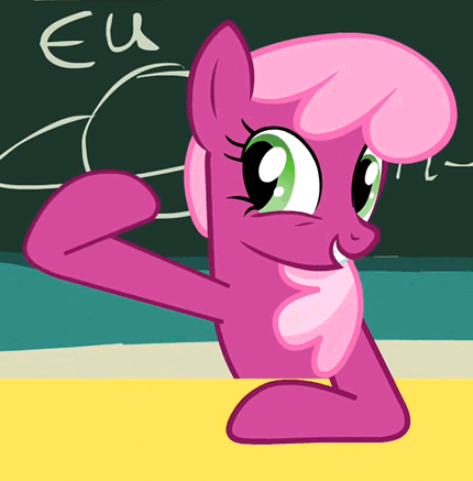 Size: 430x437 | Tagged: safe, edit, edited screencap, screencap, character:cheerilee, species:earth pony, species:pony, episode:ponyville confidential, g4, my little pony: friendship is magic, animated, chalkboard, cheeribetes, cute, female, grin, looking sideways, loop, mare, open mouth, smiling, solo