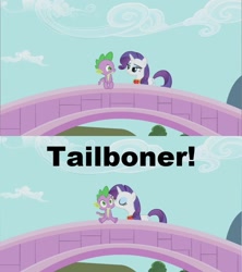 Size: 854x960 | Tagged: safe, edit, edited screencap, screencap, character:rarity, character:spike, species:dragon, species:pony, species:unicorn, episode:secret of my excess, g4, my little pony: friendship is magic, caption, cute, eye contact, eyes closed, female, fire ruby, kiss on the cheek, kissing, lidded eyes, looking at each other, male, mare, shipping fuel, sitting, smiling, spikabetes, spikelove, tailboner, text, wide eyes