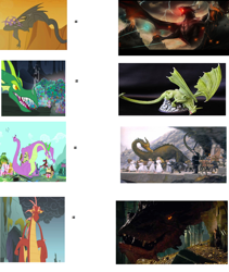 Size: 2832x3352 | Tagged: safe, edit, edited screencap, screencap, character:basil, character:spike, species:dragon, episode:dragon quest, episode:dragonshy, episode:owl's well that ends well, episode:secret of my excess, g4, my little pony: friendship is magic, ancalagon the black, black dragon, comparison, firedrakes of morgoth, glaurung the deceiver, green dragon, lord of the rings, meme, red dragon, reginald, scatha the worm, smaug the golden, spikezilla, the hobbit, the silmarillion
