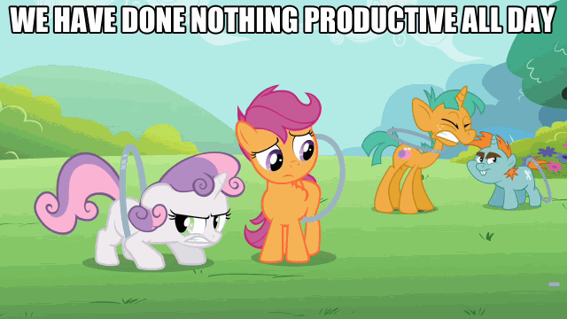 Size: 640x360 | Tagged: safe, edit, edited screencap, screencap, character:scootaloo, character:snails, character:snips, character:sweetie belle, species:pegasus, species:pony, episode:the cutie pox, g4, my little pony: friendship is magic, animated, i have done nothing productive all day, loop, loop-de-hoop