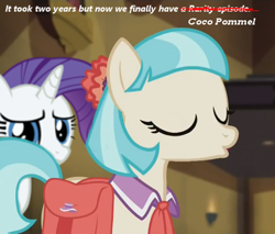 Size: 423x360 | Tagged: safe, edit, edited screencap, screencap, character:coco pommel, character:rarity, episode:rarity takes manehattan, g4, my little pony: friendship is magic