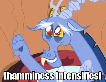Size: 345x268 | Tagged: safe, edit, edited screencap, screencap, character:discord, episode:three's a crowd, g4, my little pony: friendship is magic, animated, blue flu, cute, discute, image macro, male, meme, solo, x intensifies