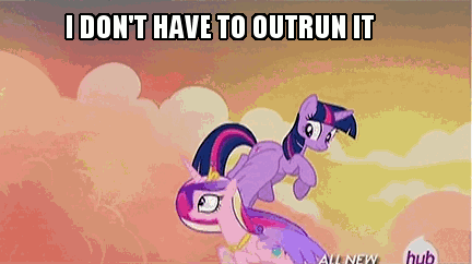 Size: 432x242 | Tagged: safe, edit, edited screencap, screencap, character:princess cadance, character:twilight sparkle, character:twilight sparkle (alicorn), species:alicorn, species:pony, episode:three's a crowd, g4, my little pony: friendship is magic, abandoned, animated, betrayal, caption, female, flapping, flying, hub logo, hubble, image macro, mare, tatzlwurm, tentacles, the hub, yelling