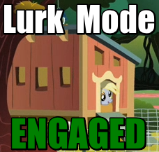 Size: 228x217 | Tagged: safe, edit, edited screencap, screencap, character:derpy hooves, species:pegasus, species:pony, episode:may the best pet win, g4, my little pony: friendship is magic, caption, chicken coop, female, image macro, lurking, mare, solo