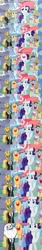 Size: 1280x7652 | Tagged: safe, edit, edited screencap, screencap, character:rarity, species:earth pony, species:pony, species:unicorn, episode:sweet and elite, g4, my little pony: friendship is magic, clothing, female, forever alone, hat, in-joke, male, mare, oatmeal are you crazy, stallion