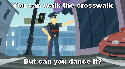 Size: 534x296 | Tagged: safe, edit, edited screencap, screencap, episode:music to my ears, equestria girls:rainbow rocks, g4, my little pony: equestria girls, my little pony:equestria girls, animated, car, dancing, dancing cop, image macro, meme, officer pootang mang, police officer, solo