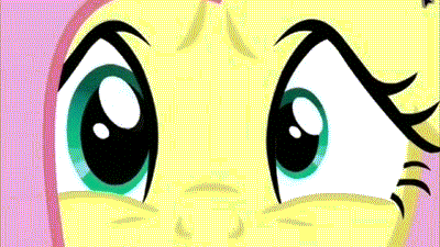 Size: 400x225 | Tagged: safe, edit, edited screencap, screencap, character:fluttershy, episode:filli vanilli, g4, my little pony: friendship is magic, animated, close-up, derp, dilated pupils, female, googly eyes, shrunken pupils, solo
