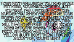 Size: 720x405 | Tagged: safe, edit, edited screencap, screencap, character:rainbow dash, episode:may the best pet win, g4, my little pony: friendship is magic, caption, text, vulgar, wasp