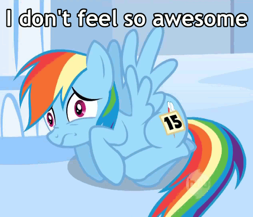 Size: 500x429 | Tagged: safe, edit, edited screencap, screencap, character:rainbow dash, episode:sonic rainboom, g4, my little pony: friendship is magic, 15, animated, caption, cowering, female, friends are awesome, gif with captions, heartwarming, image macro, meme, scaredy dash, solo