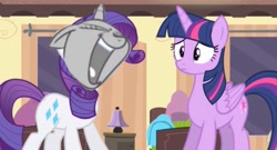 Size: 1086x586 | Tagged: safe, edit, edited screencap, screencap, character:rarity, character:twilight sparkle, character:twilight sparkle (alicorn), species:alicorn, species:pony, episode:for whom the sweetie belle toils, episode:rarity takes manehattan, g4, my little pony: friendship is magic, female, mare, raricloud
