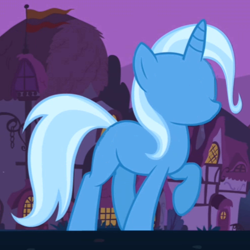 Size: 500x500 | Tagged: safe, edit, screencap, character:trixie, species:pony, species:unicorn, blank flank, female, mare, no face, solo