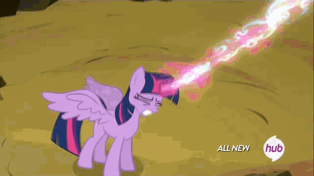Size: 640x360 | Tagged: safe, edit, screencap, character:lord tirek, character:twilight sparkle, character:twilight sparkle (alicorn), species:alicorn, species:centaur, species:pony, episode:twilight's kingdom, g4, my little pony: friendship is magic, all new, animated, bad end, cliffhanger, credit joke, female, hub logo, magic drain, male, mare, text, the bad guy wins