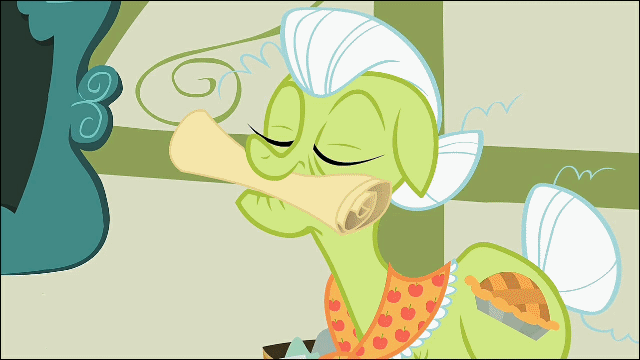 Size: 640x360 | Tagged: safe, edit, screencap, character:granny smith, episode:family appreciation day, episode:leap of faith, g4, my little pony: friendship is magic, animated, female, solo, young granny smith