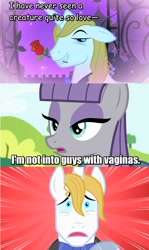 Size: 640x1073 | Tagged: safe, edit, edited screencap, screencap, character:maud pie, character:prince blueblood, episode:maud pie, episode:the best night ever, g4, my little pony: friendship is magic, attack on titan, attack on titan abridged, blueabuse, burn, image macro, implied cuntboy, jean kirschtein, maud burns, maudblood, meme, mikasa ackerman, quote, shipping denied, teamfourstar, vulgar