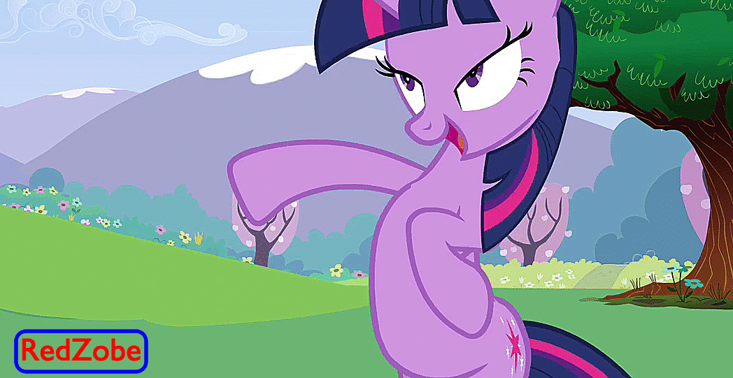 Size: 1048x541 | Tagged: safe, edit, screencap, character:twilight sparkle, episode:a canterlot wedding, g4, my little pony: friendship is magic, angry, animated, blinking, female, frown, glare, gritted teeth, logic, mismatched eyes, pointing, raised eyebrow, snorting, solo, underhoof