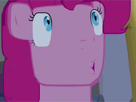 Size: 480x360 | Tagged: safe, edit, edited screencap, screencap, character:pinkie pie, episode:bridle gossip, g4, my little pony: friendship is magic, 2spooky, animated, content-aware scale, female, nightmare fuel, not salmon, ponkie poy, solo, spooky, wat, woll smoth