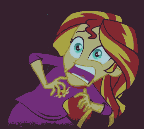 Size: 492x442 | Tagged: safe, edit, edited screencap, screencap, character:sunset shimmer, equestria girls:rainbow rocks, g4, my little pony: equestria girls, my little pony:equestria girls, animated, content-aware scale, female, solo, sunset screamer, wat