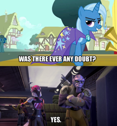 Size: 698x746 | Tagged: safe, edit, edited screencap, screencap, character:trixie, species:pony, species:unicorn, episode:boast busters, g4, my little pony: friendship is magic, crossover, female, image macro, kanan jarrus, mare, meme, sabine wren, star wars, star wars rebels, text, trixie yells at everything, was there ever any doubt?, zeb orrelios