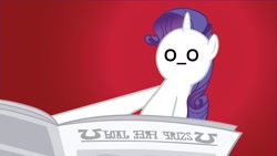 Size: 1600x900 | Tagged: safe, edit, edited screencap, screencap, character:rarity, species:pony, species:unicorn, episode:ponyville confidential, g4, my little pony: friendship is magic, draw on me, female, foal free press, mare, newspaper, solo, wallpaper