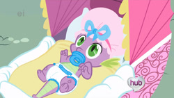 Size: 1920x1080 | Tagged: safe, edit, edited screencap, screencap, character:spike, episode:the ticket master, g4, my little pony: friendship is magic, baby, diaper, diaper edit, disguise, male, pacifier, solo